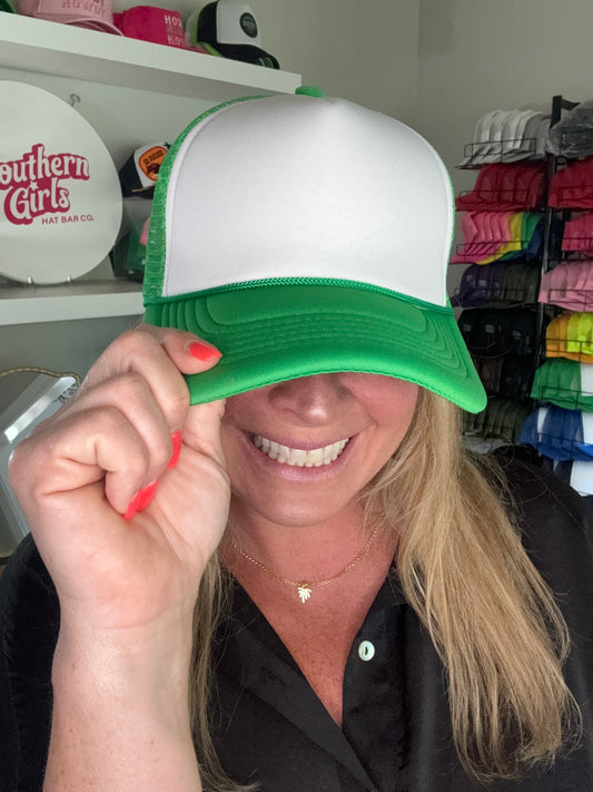 Green and White Trucker Hat